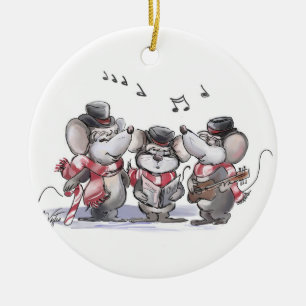Caroling with Mic Keramik Ornament