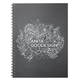 Carols Gekritzel-gewundenes Notizbuch (Schwarzes) Notizblock