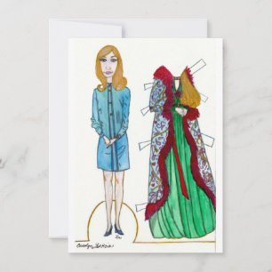 Carolyn Paper Doll Karte