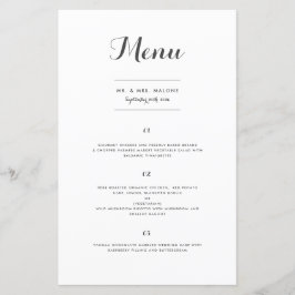 Carolyna Wedding Dinner Menu