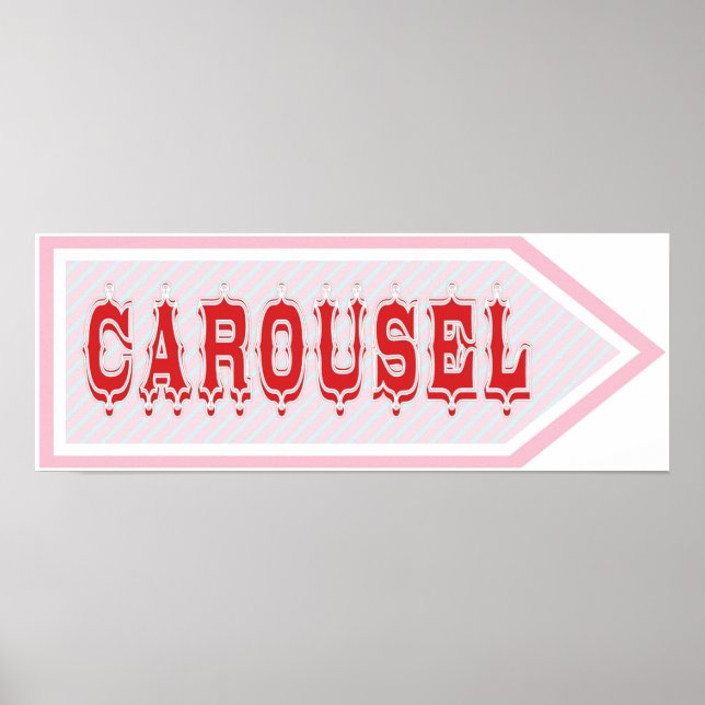 Carousel Arrow Sign Carnival Circus Geburtstag RT Poster (Vorne)