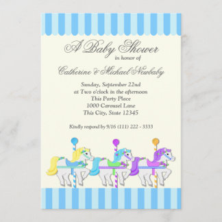 Carousel Baby Dusche Einladung