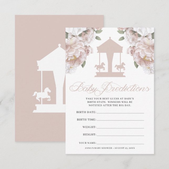 Carousel Baby Shooting Game Einladung (Vorne/Hinten)