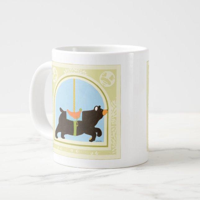 Carousel Bear von June Erica Vess Jumbo-Tasse (Vorderseite Links)