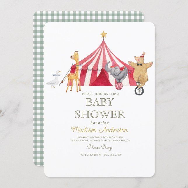 Carousel Circus Carnival Baby Dusche Einladung (Von Creator hochgeladen)