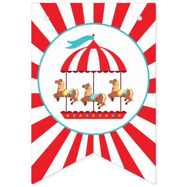 Carousel Circus Karneval Happy Birthday Banner (Sechzehnte Fahne)