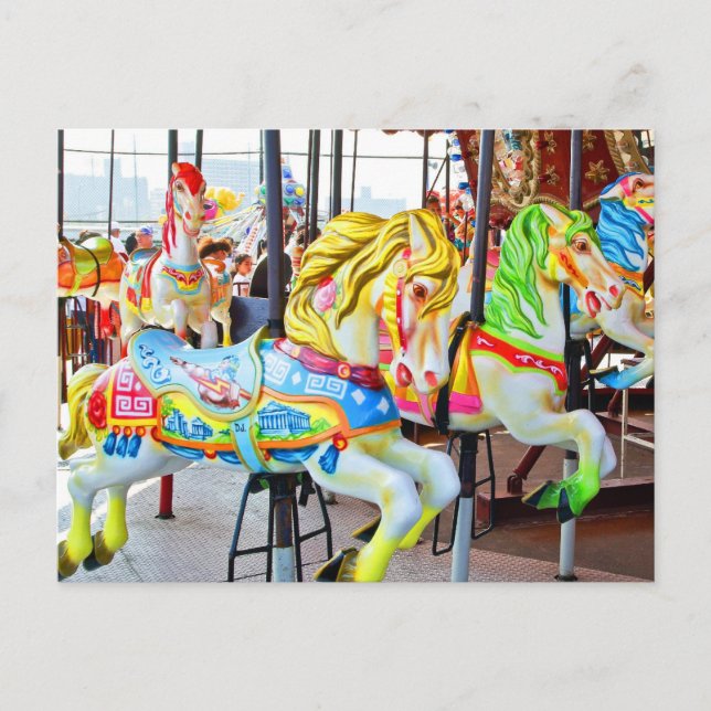 Carousel - Coney Island, NYC Postkarte (Vorderseite)