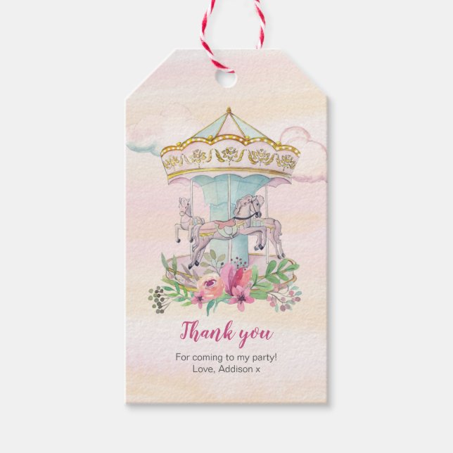 Carousel danke Ihnen für Tags Geschenkanhänger (Vorderseite)