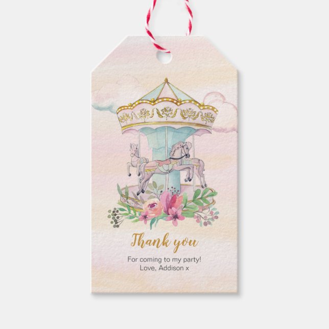 Carousel danke Ihnen für Tags Geschenkanhänger (Vorderseite)