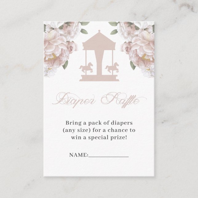 Carousel Diaper Raffles Tickets Begleitkarte (Vorderseite)