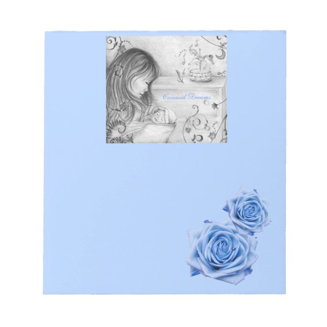 Carousel Dreams Blue Rose Kleine Notepad Notizblock (Vorderseite)