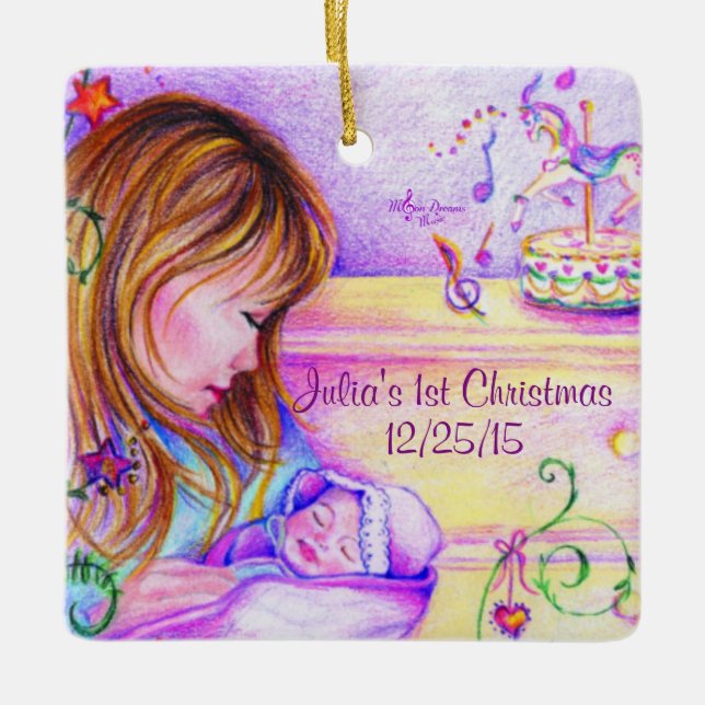 Carousel Dreams Custom Keramik Square Ornament (Vorderseite)
