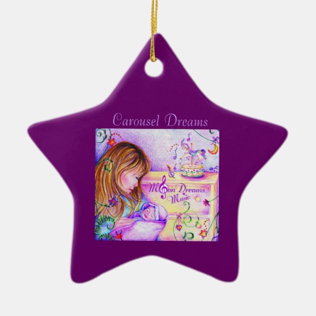 Carousel Dreams Lila Star Keramik Ornament (Vorne)
