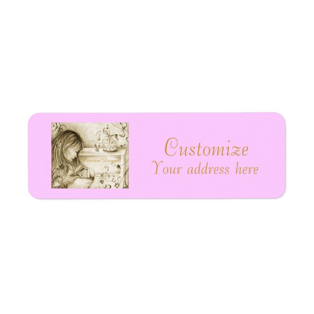 Carousel Dreams Pink Small Address Labels (Vorne)