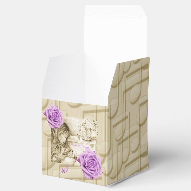 Carousel Dreams Vintage Musik & Rose Gefälligkeits Geschenkschachtel (Geöffnet)