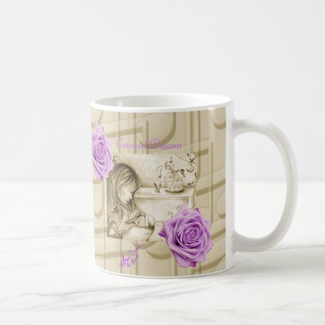 Carousel Dreams Vintage Rose und Musik Tasse (Rechts)