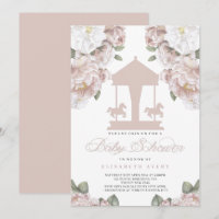 Carousel Floral Soft Pink Baby Dusche
