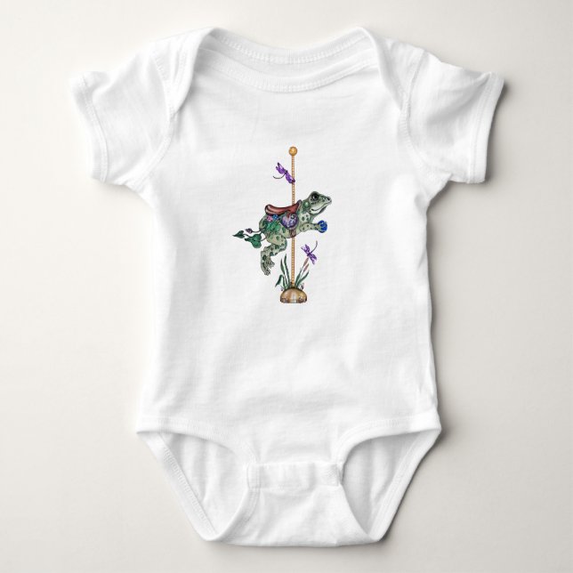 Carousel Frog Baby Strampler (Vorderseite)