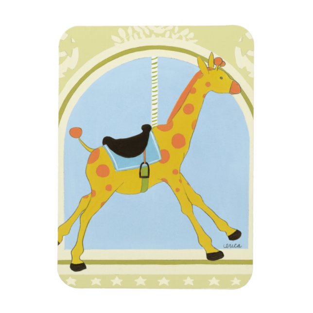 Carousel Giraffe von June Erica Vess Magnet (Vertikal)