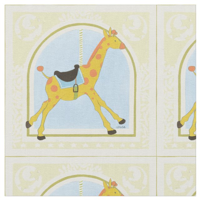 Carousel Giraffe von June Erica Vess Stoff (Nahaufnahme)