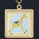 Carousel Giraffe von June Erica Vess Vergoldete Kette<br><div class="desc">Wenn Sie nicht in den Park fahren können,  dann ist dieser Druck die beste Alternative. June Erica Vess hat diese atemberaubende Wiedergabe einer Karussell-Giraffe auf pastellblauem und grünem Hintergrund gemacht. Du will einfach,  in Kreisen herumzureiten. Legen Sie diese Vergnügungsfahrt heute auf Ihre Zuhause!</div>