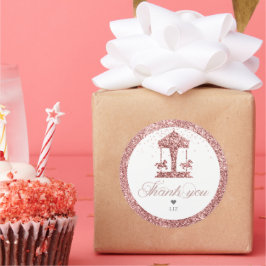 Carousel Glitzer Geburtstag Runder Aufkleber