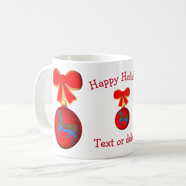 Carousel HorChristmas Holiday Personalisiert Kaffeetasse (Vorderseite Links)