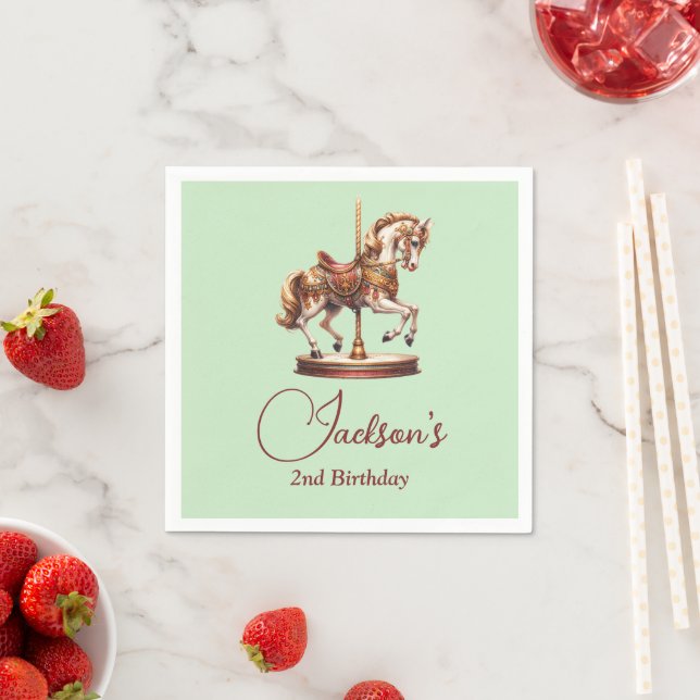 Carousel Horse Birthday Serviette (Beispiel)