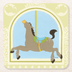 Carousel Horse by June Erica Vess Rechteckiger Pappuntersetzer