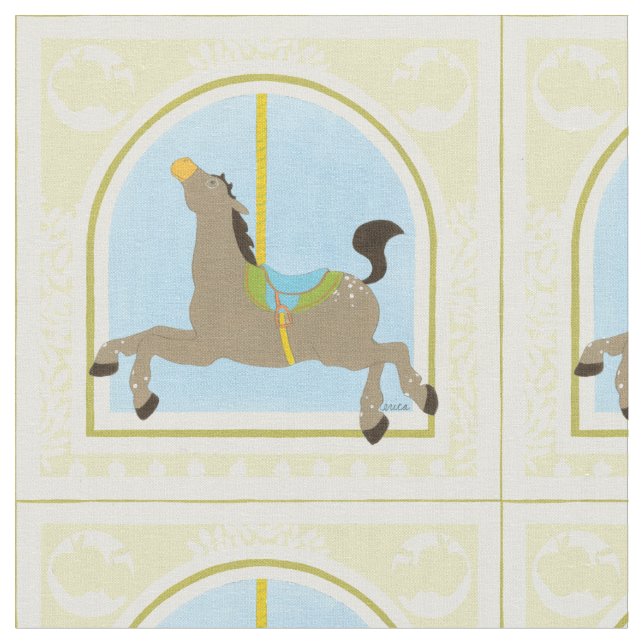 Carousel Horse by June Erica Vess Stoff (Nahaufnahme)