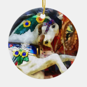 Carousel Horse Closeup Keramikornament
