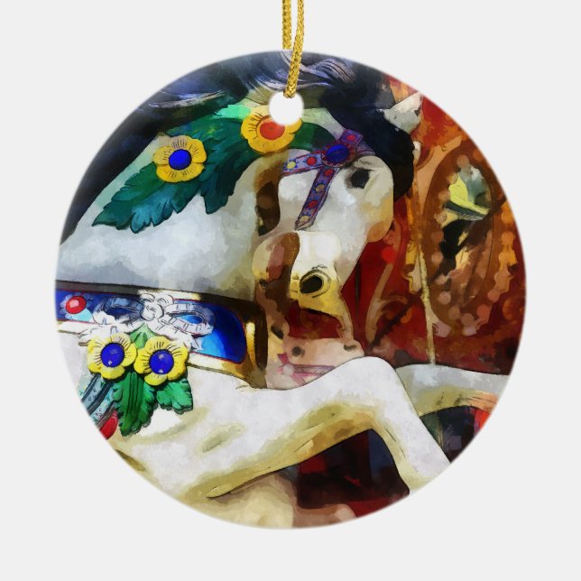 Carousel Horse Closeup Keramikornament (Vorne)