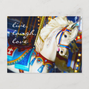 Carousel Horse Foto Live Laugh Liebe Chic Skript Postkarte