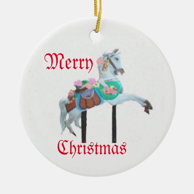 CAROUSEL HORSE ORNANATION KERAMIK ORNAMENT (Vorne)