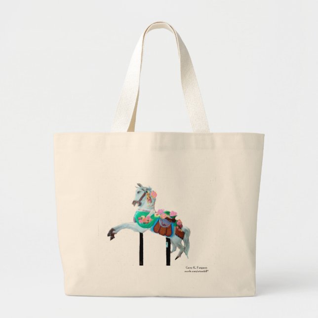 "CAROUSEL HORSE TOTE BAG GEFÄHRDET VERLASSEN" JUMBO STOFFBEUTEL (Vorne)