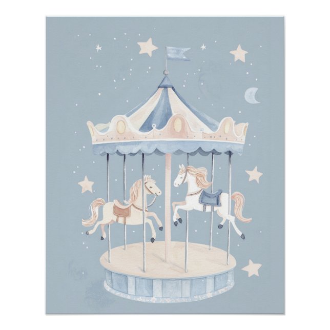 Carousel Kinderzimmer Wall Art, Niedliche Kinderzi Poster (Vorderseite)