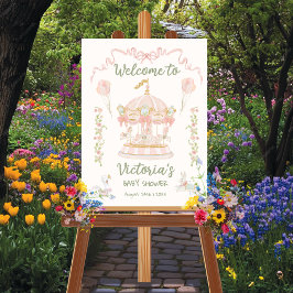 Carousel Merry-go-round Welcome Sign Poster