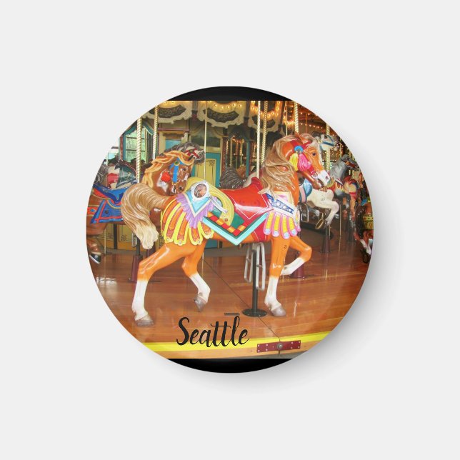 Carousel Painted Horse Seattle Magnet (Vorne)