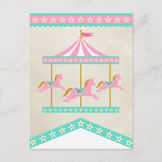 Carousel Pennant Banner Spacer Postkarte (Vorderseite)