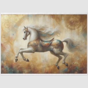 Carousel Pferd Gothic Steam Punk Decoupage Seidenpapier