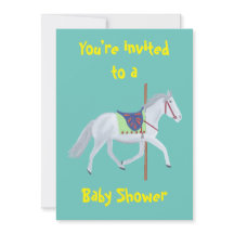 Carousel Pferde Custom Baby Shower Einladungen