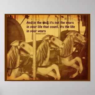 Carousel Pferde Lebenseinstellung Zitat Poster
