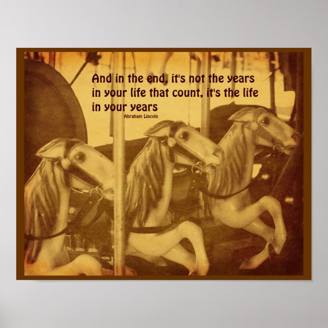 Carousel Pferde Lebenseinstellung Zitat Poster (Vorne)