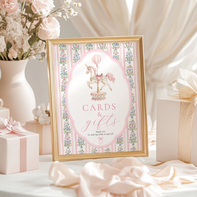 Carousel Pink Karten und Geschenke Unterschrift Poster (Von Creator hochgeladen)