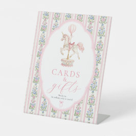 Carousel Pink Karten und Geschenke Unterschrift Sockelschild