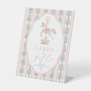 Carousel Pink Karten und Geschenke Unterschrift Sockelschild