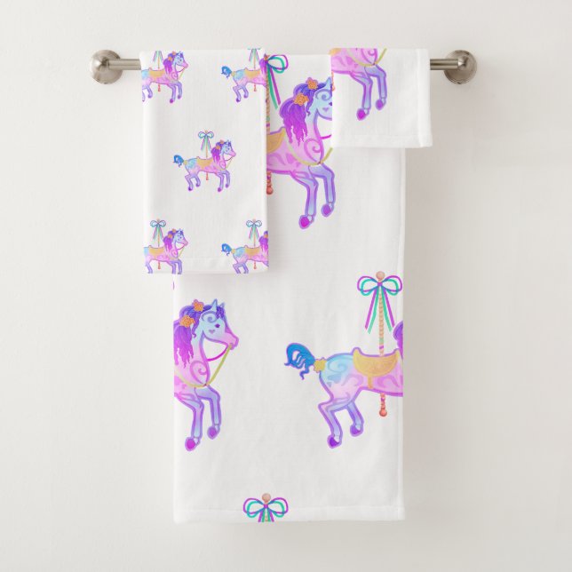 Carousel Pony Bath Towel Set (Insitu)