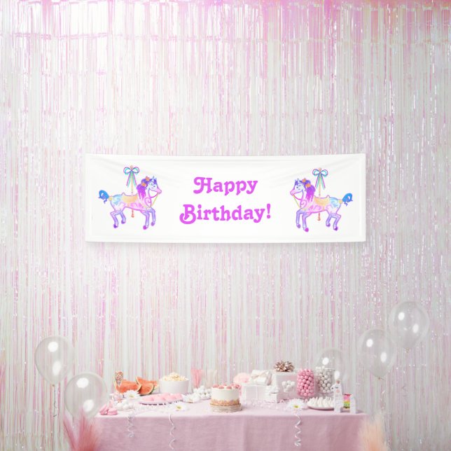 Carousel Pony Geburtstagsbanner Banner (Party)