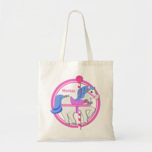 Carousel Pony Pink und Blau Tragetasche