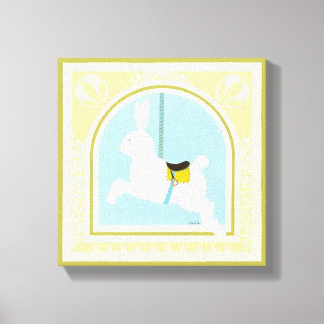 Carousel Rabbit von June Erica Vess Leinwanddruck (Vorderseite)